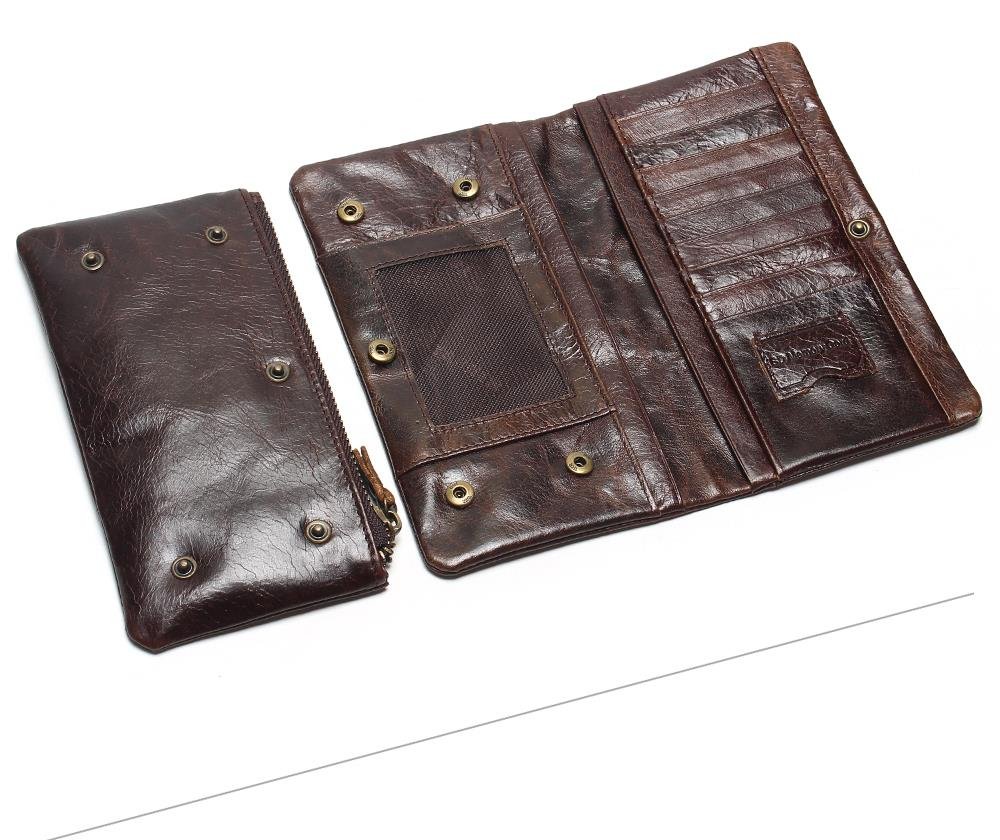 Oil Leather High Capacity Multi-Card Wallet for Men