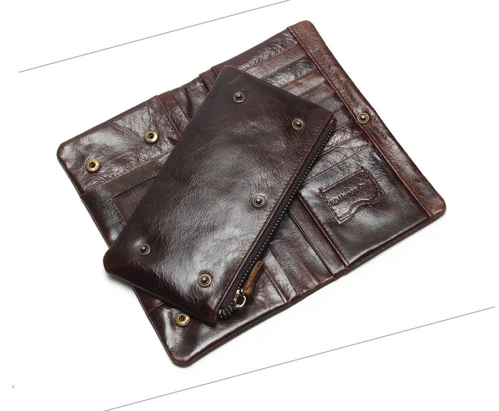 Oil Leather High Capacity Multi-Card Wallet for Men