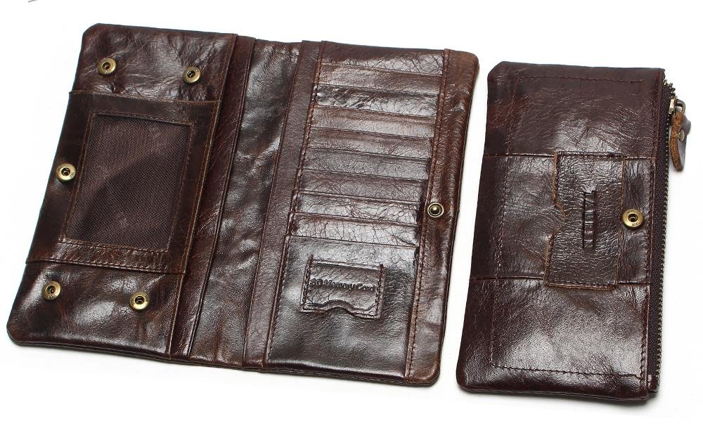 Oil Leather High Capacity Multi-Card Wallet for Men