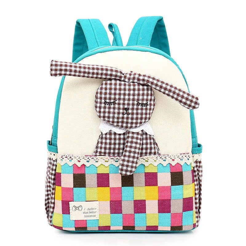 Rabbit Toy Design Canvas School Backpack