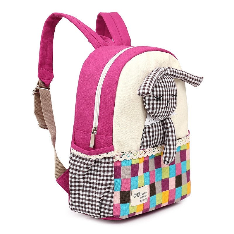 Rabbit Toy Design Canvas School Backpack
