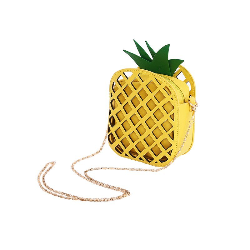 Pineapple Shaped Leather Shoulder Bag for Girls