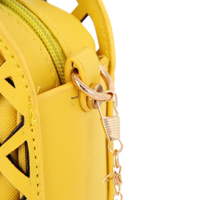 Pineapple Shaped Leather Shoulder Bag for Girls