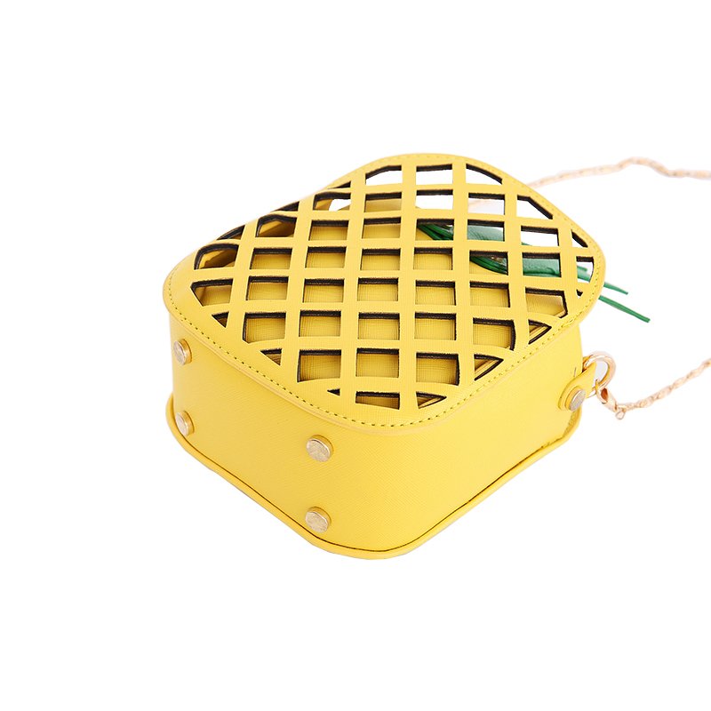 Pineapple Shaped Leather Shoulder Bag for Girls