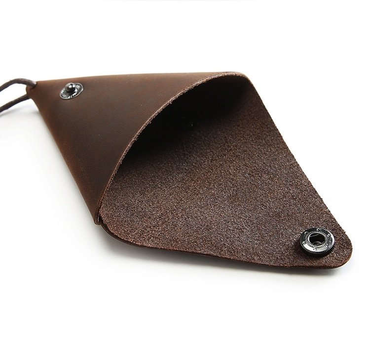 Triangle Designed Genuine Leather Coin Wallet