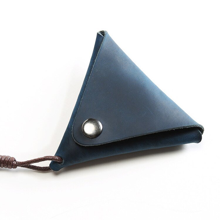 Triangle Designed Genuine Leather Coin Wallet