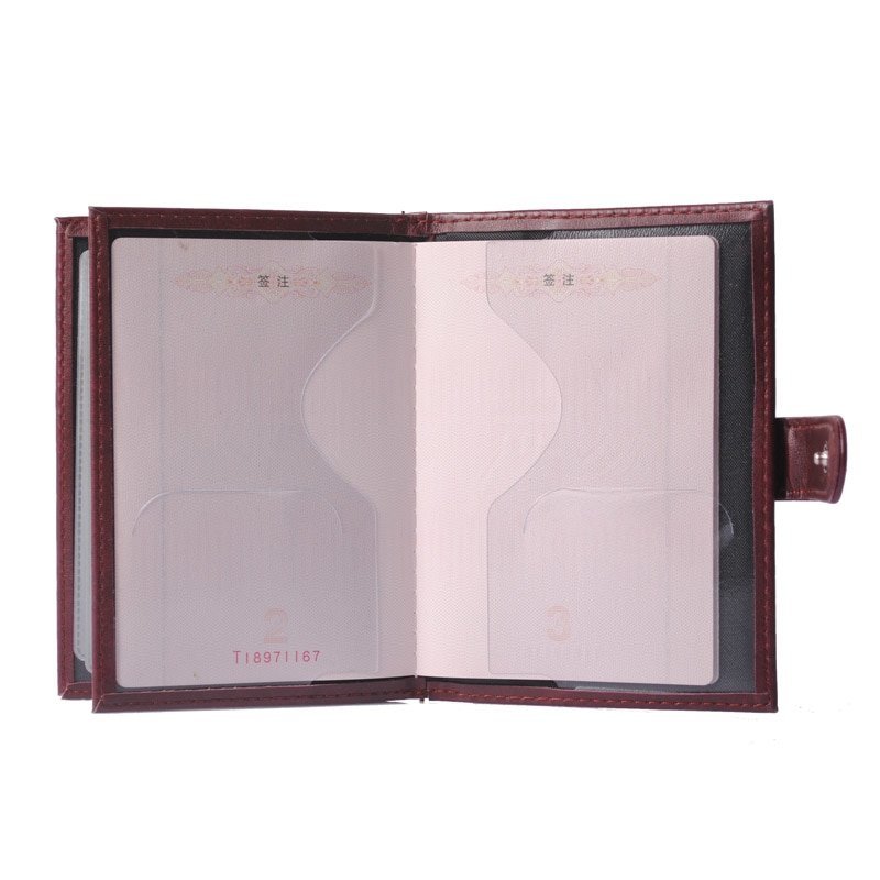 Faux Leather Passport Cover with Driver License Compartment