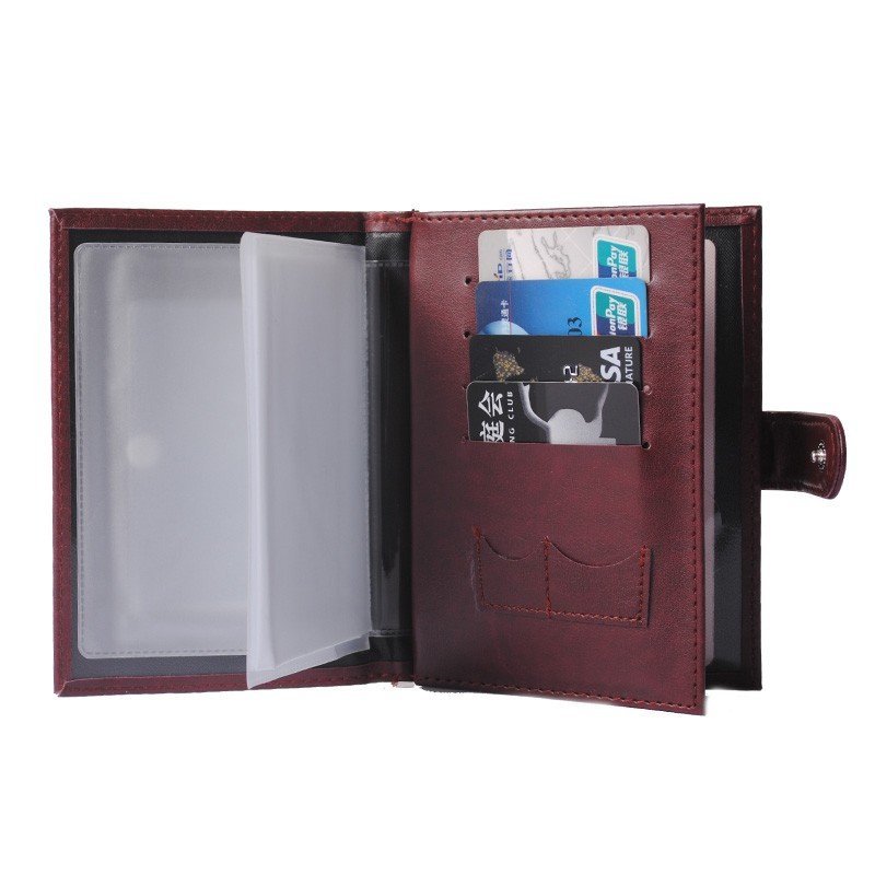 Faux Leather Passport Cover with Driver License Compartment