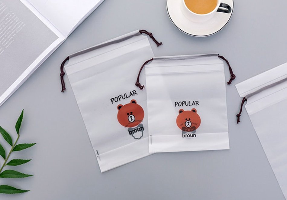 Women's Bear Printed Transparent Cosmetic Bag