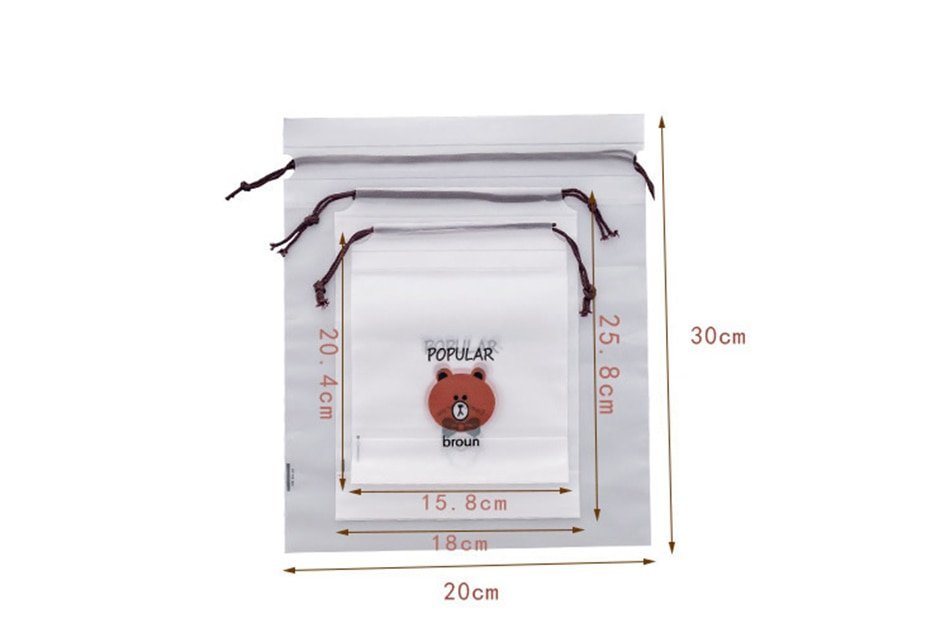 Women's Bear Printed Transparent Cosmetic Bag