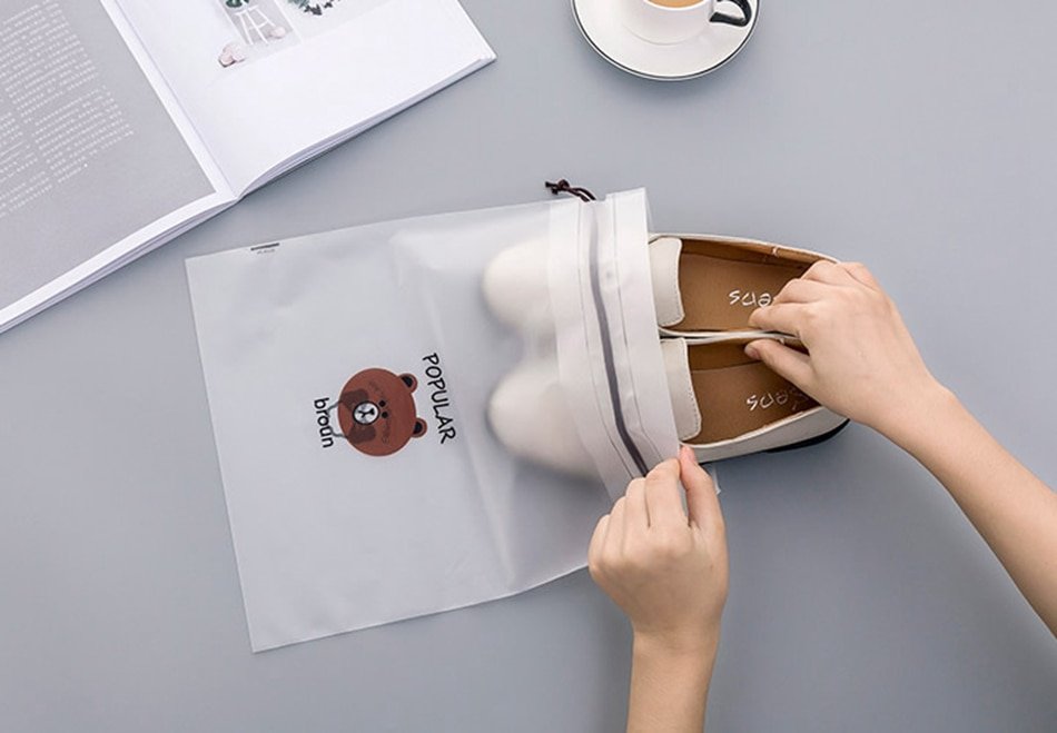 Women's Bear Printed Transparent Cosmetic Bag