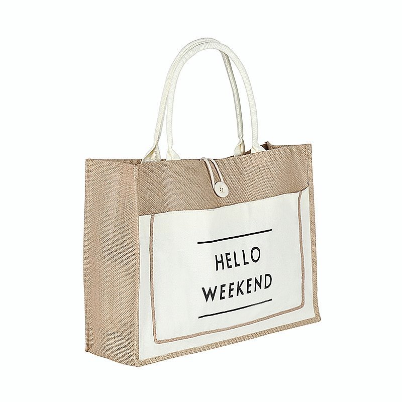 Multicolored Linen Women's Shopping Bag