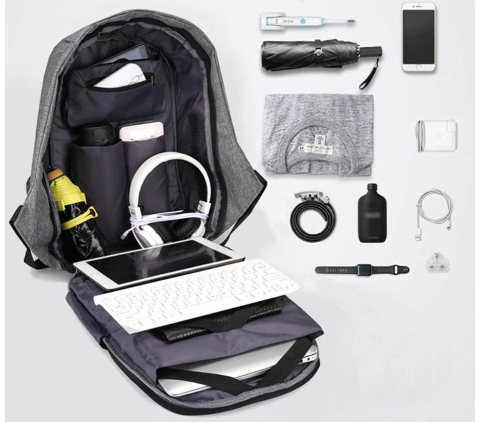 Anti-theft USB Backpack with Reflective Detail