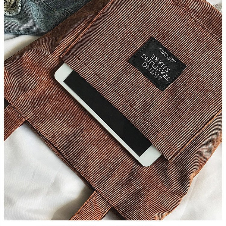 Women's Corduroy Tote Bag