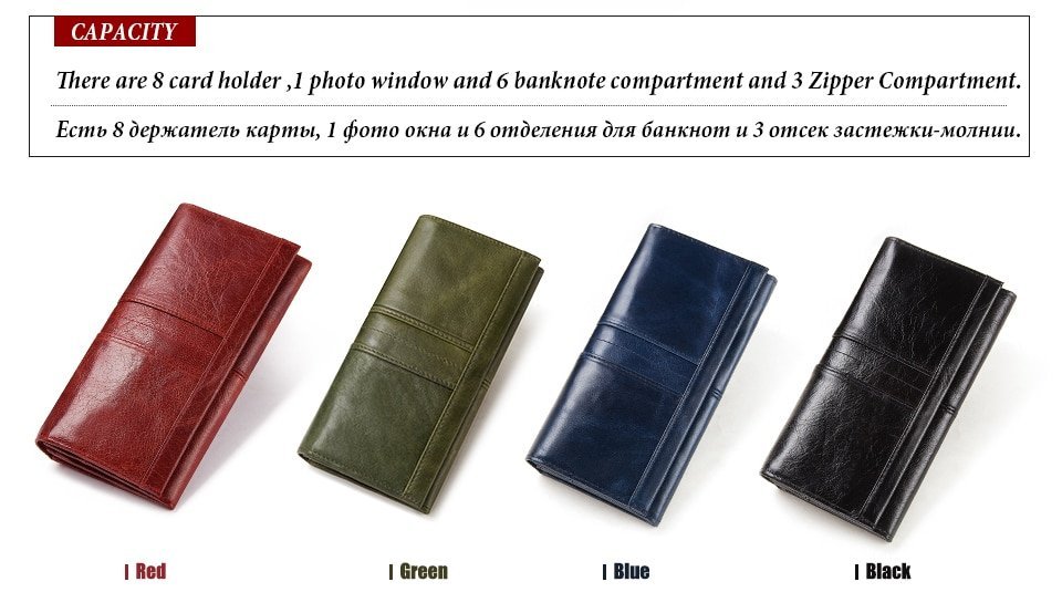 Women's Genuine Leather Long Purse