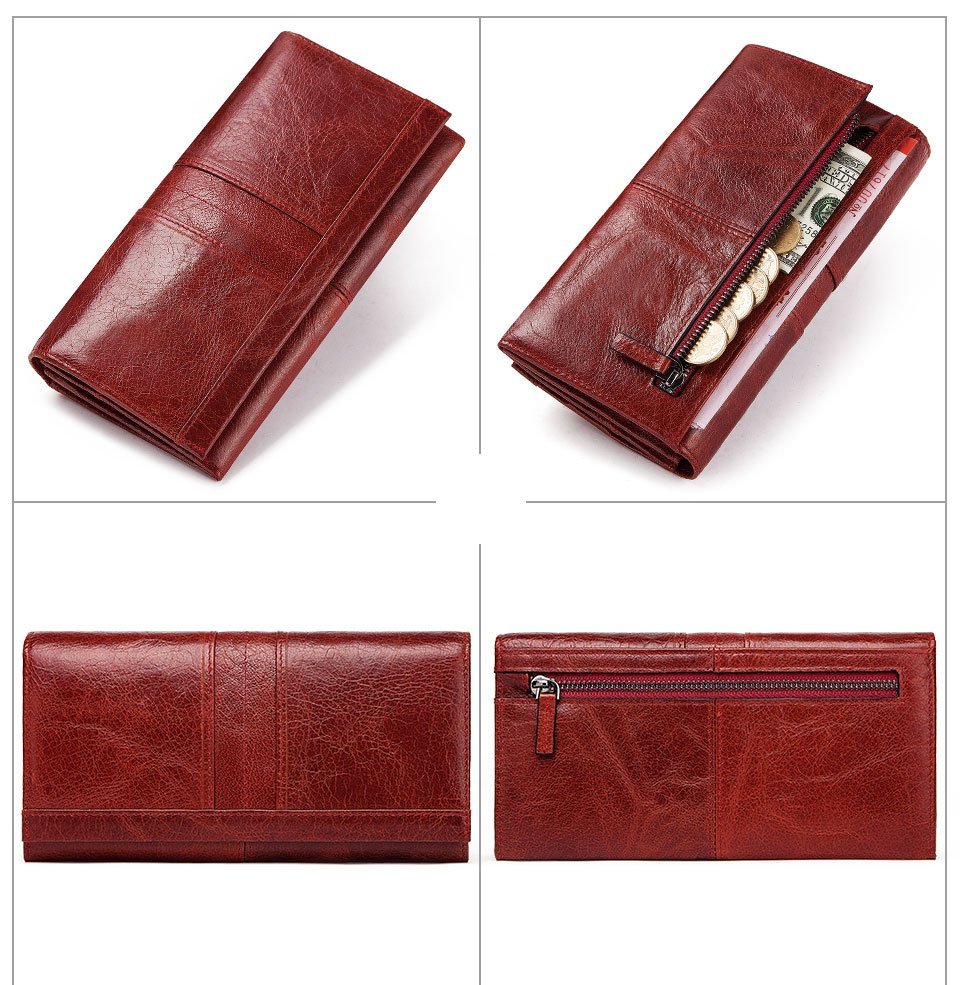 Women's Genuine Leather Long Purse