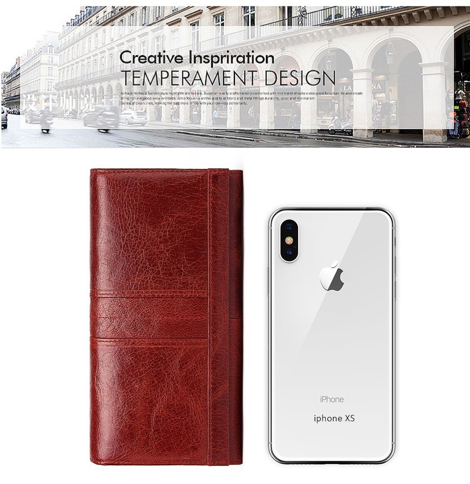 Women's Genuine Leather Long Purse